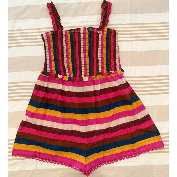Zimmermann Kids NWT ($210)Ginger smocked striped cotton rompergirls 10